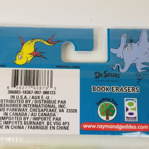 Dr. Seuss sharpeners and erasers set great for cake decorations - Picture 15 of 16
